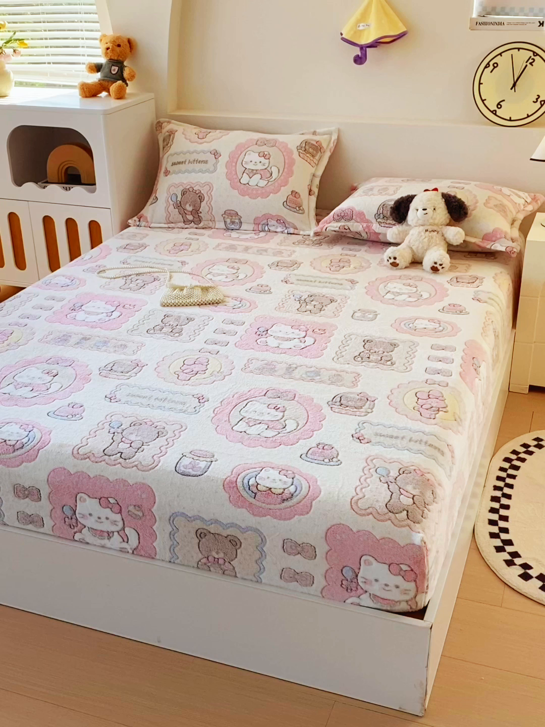 91家纺网 家纺一手货源 找家纺 梦尚舒 2025新款180克雪花绒床笠单品床笠床笠单件 糖果派对