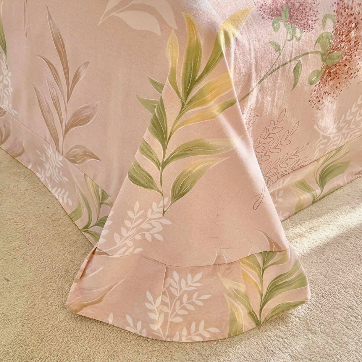 91家纺网 家纺一手货源 找家纺 壹贝家纺 2025新款A类100%全棉加厚磨毛四件套系列 和风雅颂-桔