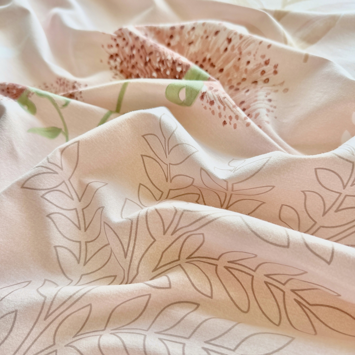 91家纺网 家纺一手货源 找家纺 壹贝家纺 2025新款A类100%全棉加厚磨毛四件套系列 和风雅颂-桔