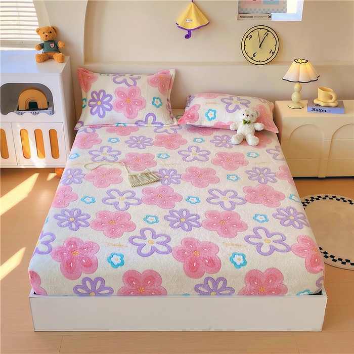 91家纺网 家纺一手货源 找家纺 梦尚舒 2025新款180克雪花绒床笠单品床笠床笠单件 五彩花