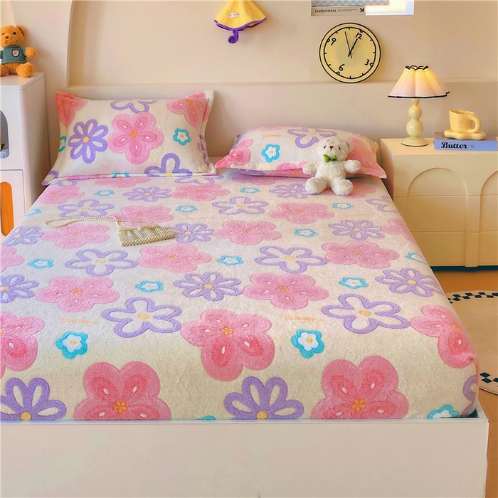 91家纺网 家纺一手货源 找家纺 梦尚舒 2025新款180克雪花绒床笠单品床笠床笠单件 五彩花