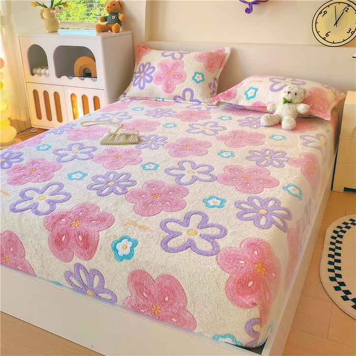 91家纺网 家纺一手货源 找家纺 梦尚舒 2025新款180克雪花绒床笠单品床笠床笠单件 五彩花