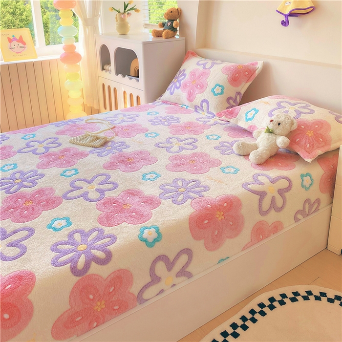 91家纺网 家纺一手货源 找家纺 梦尚舒 2025新款180克雪花绒床笠单品床笠床笠单件 五彩花