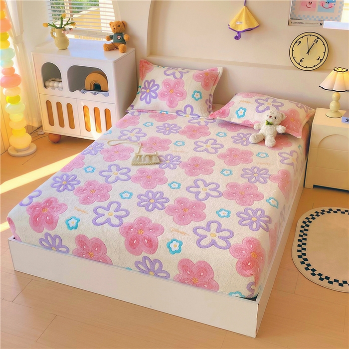 91家纺网 家纺一手货源 找家纺 梦尚舒 2025新款180克雪花绒床笠单品床笠床笠单件 五彩花