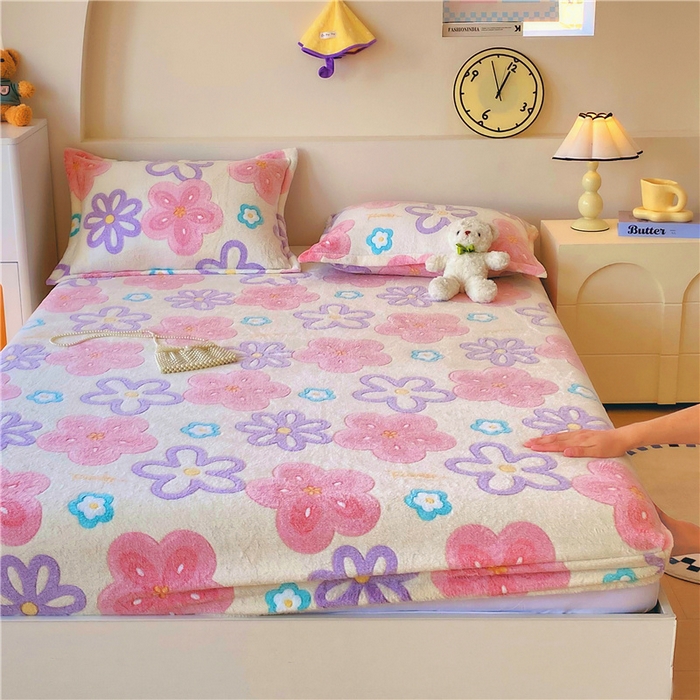 91家纺网 家纺一手货源 找家纺 梦尚舒 2025新款180克雪花绒床笠单品床笠床笠单件 五彩花