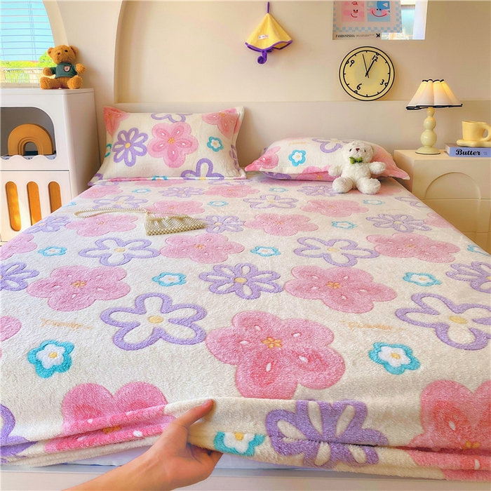 91家纺网 家纺一手货源 找家纺 梦尚舒 2025新款180克雪花绒床笠单品床笠床笠单件 五彩花