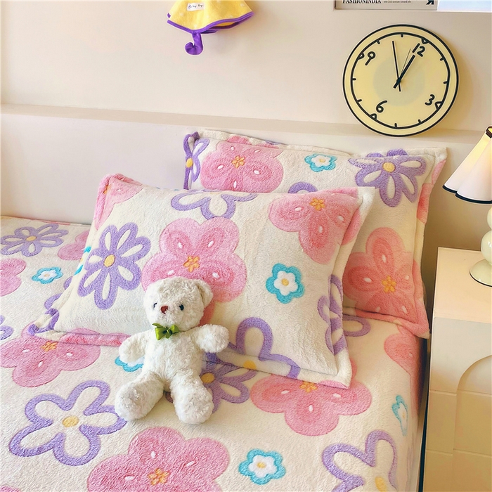 91家纺网 家纺一手货源 找家纺 梦尚舒 2025新款180克雪花绒床笠单品床笠床笠单件 五彩花