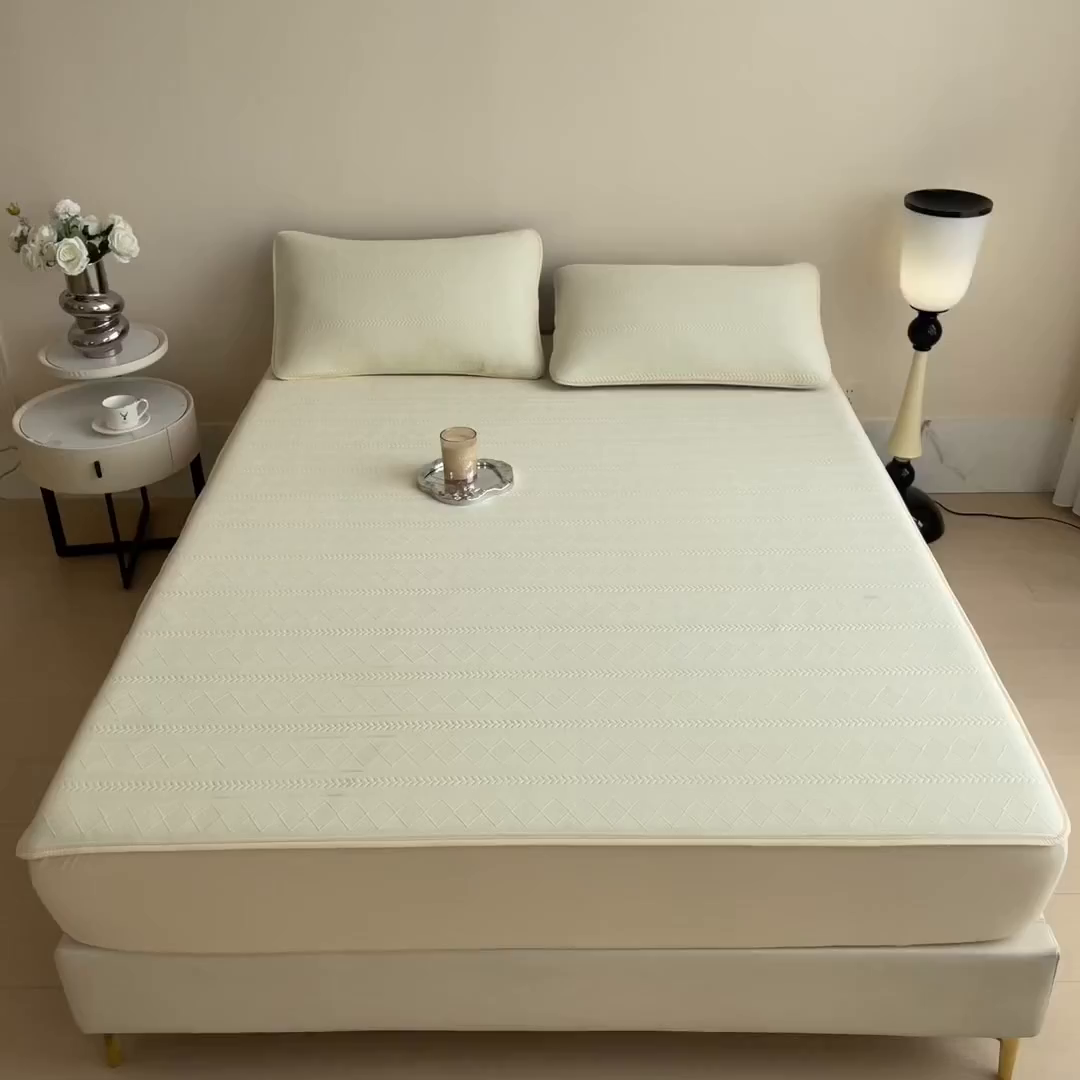 91家纺网 家纺一手货源 找家纺 宜派家纺 2025新款A类柔感彩绒棉夹棉床笠-素菱笺 素菱笺-纱雾青