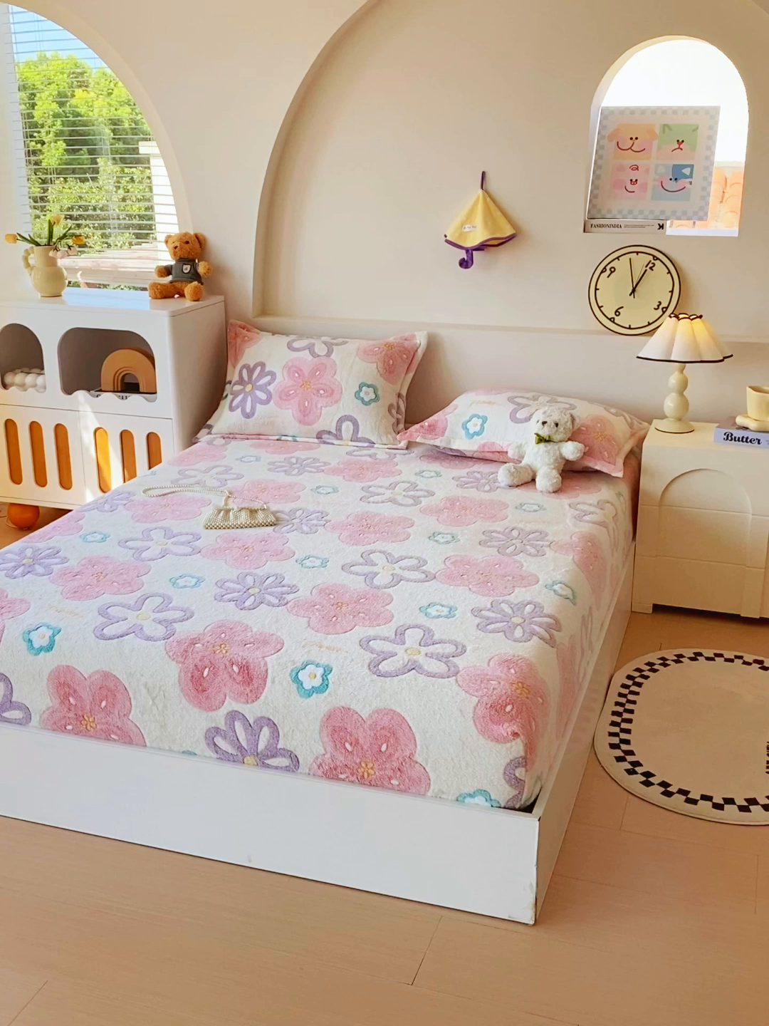 91家纺网 家纺一手货源 找家纺 梦尚舒 2025新款180克雪花绒床笠单品床笠床笠单件 五彩花