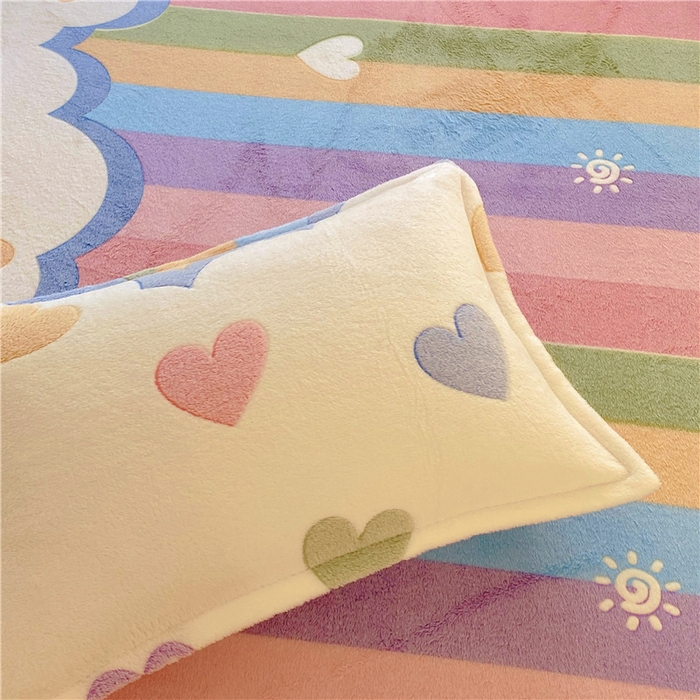 91家纺网 家纺一手货源 找家纺 梦尚舒 2025新款180克雪花绒床笠单品床笠床笠单件 心心相印