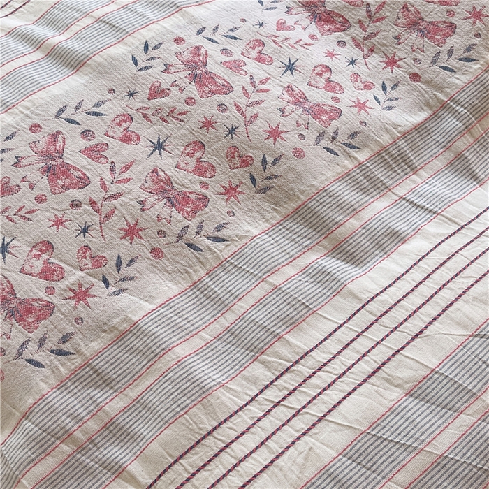 91家纺网 家纺一手货源 找家纺 琪格格纺织 2025新款全棉纯棉色织提花小清新四件套 梦蝶-粉