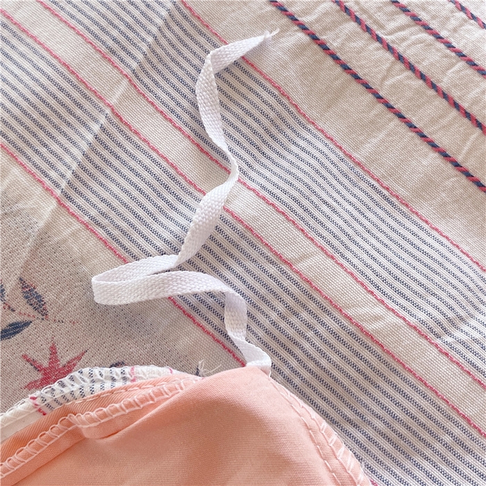 91家纺网 家纺一手货源 找家纺 琪格格纺织 2025新款全棉纯棉色织提花小清新四件套 梦蝶-粉