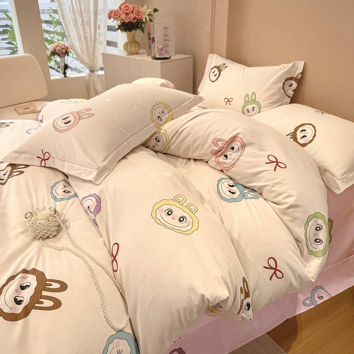 91家纺网 家纺一手货源 找家纺 壹贝家纺 2025新款A类100%全棉加厚磨毛四件套系列 拉多-米