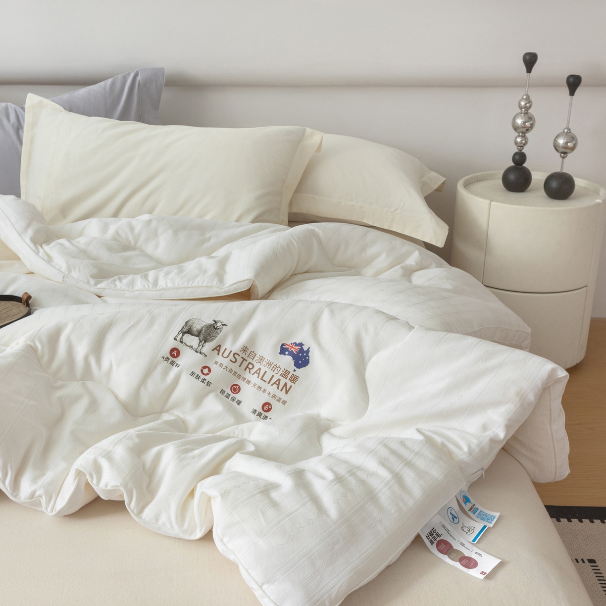 91家纺网 家纺一手货源 找家纺 （总）紫乐家纺 2025新款澳毛全棉浮雕提花羊毛被被子被芯春秋被加厚保暖冬被