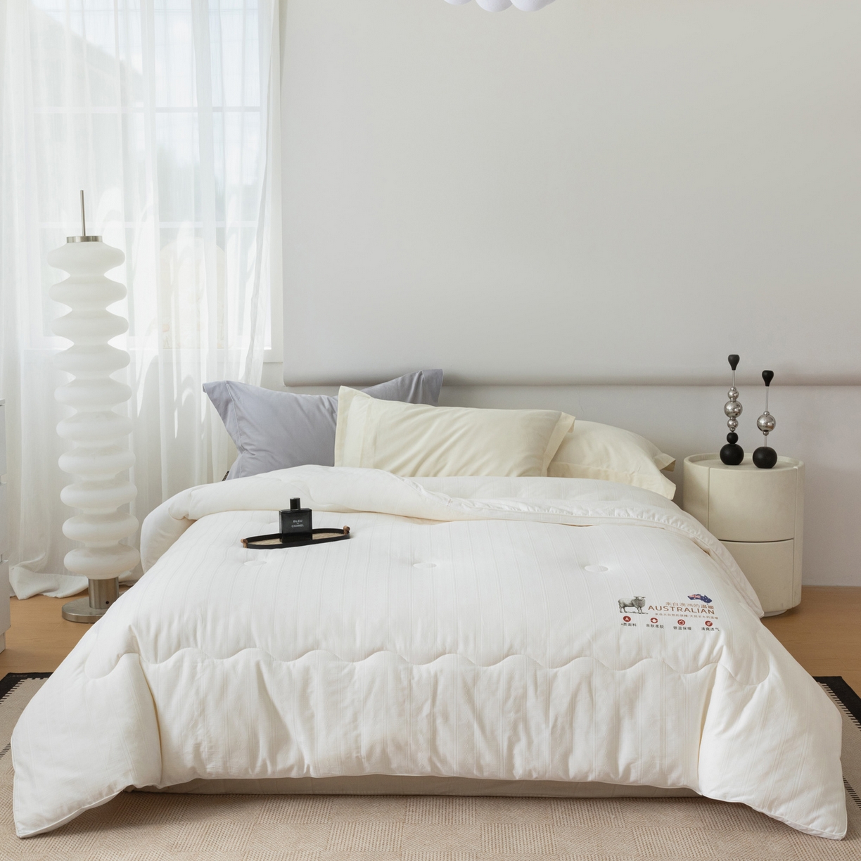 91家纺网 家纺一手货源 找家纺 （总）紫乐家纺 2025新款澳毛全棉浮雕提花羊毛被被子被芯春秋被加厚保暖冬被