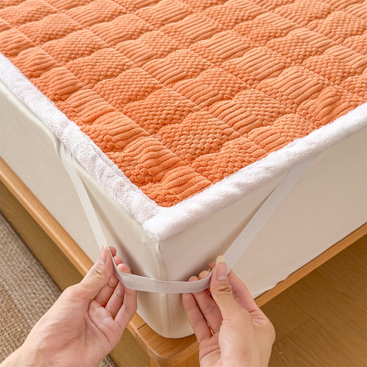 91家纺网 家纺一手货源 找家纺 （总）恒爱家纺 2025新款牛奶绒提花床垫床褥