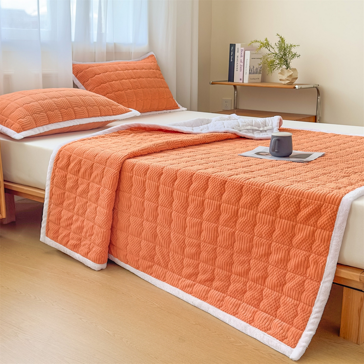 91家纺网 家纺一手货源 找家纺 （总）恒爱家纺 2025新款牛奶绒提花床垫床褥