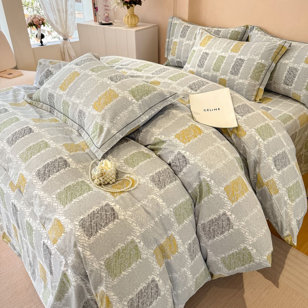 91家纺网 家纺一手货源 找家纺 壹贝家纺 2025新款A类100%全棉加厚磨毛四件套系列 月光宝盒