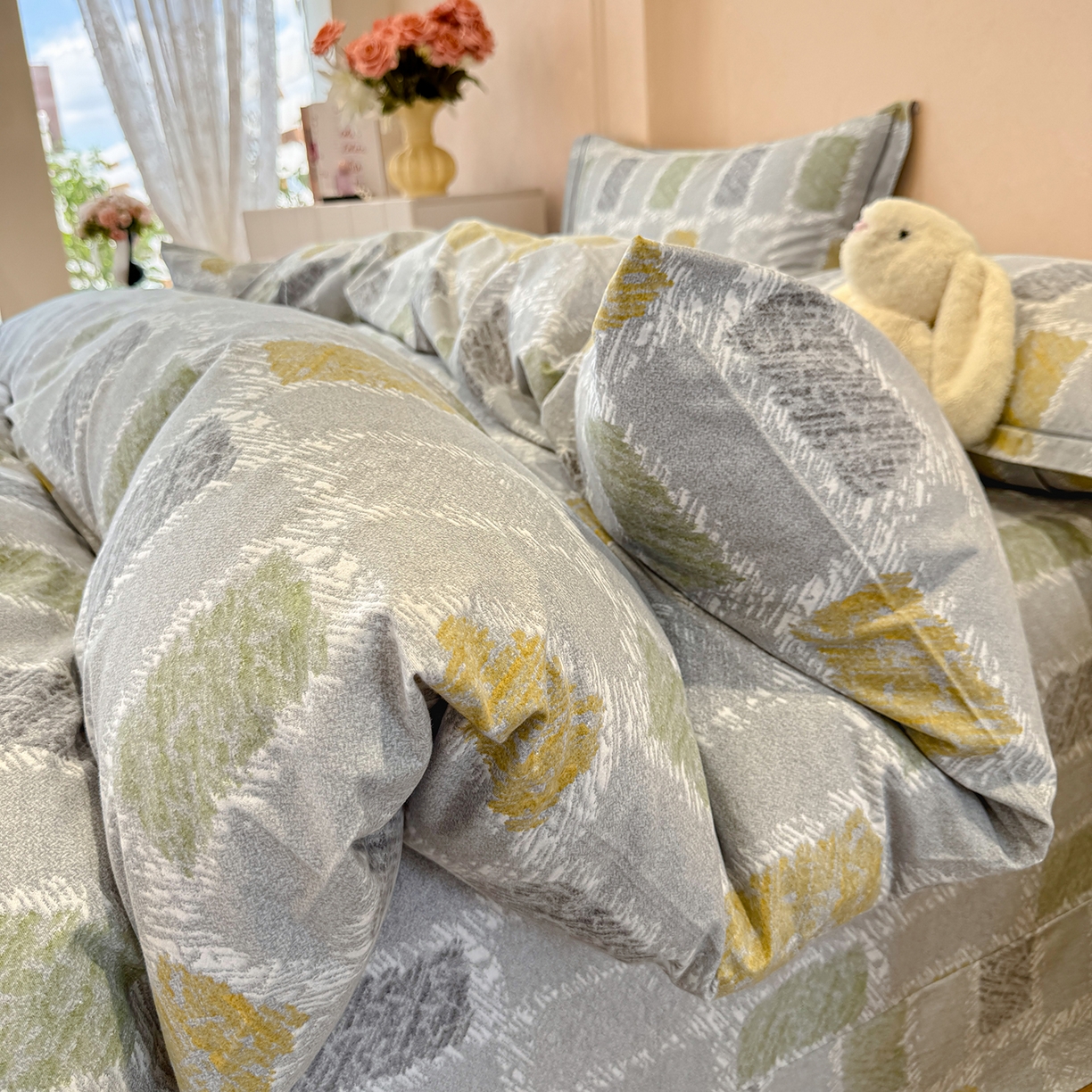 91家纺网 家纺一手货源 找家纺 壹贝家纺 2025新款A类100%全棉加厚磨毛四件套系列 月光宝盒