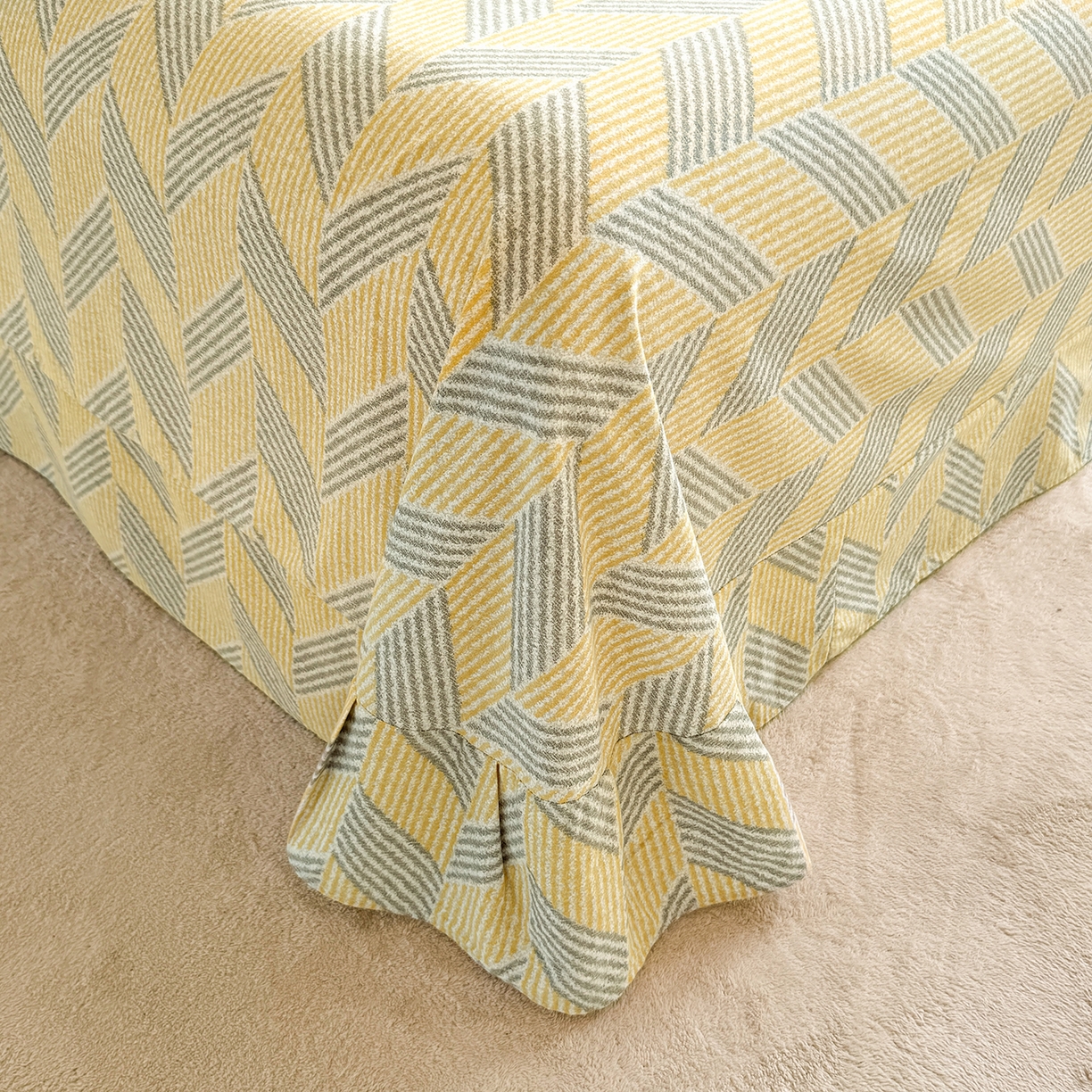 91家纺网 家纺一手货源 找家纺 壹贝家纺 2025新款A类100%全棉加厚磨毛四件套系列 施华-灰