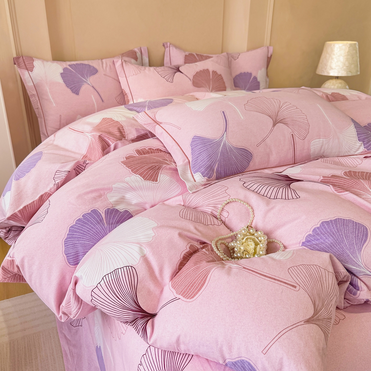 91家纺网 家纺一手货源 找家纺 壹贝家纺 2025新款A类100%全棉加厚磨毛四件套系列 一叶知秋