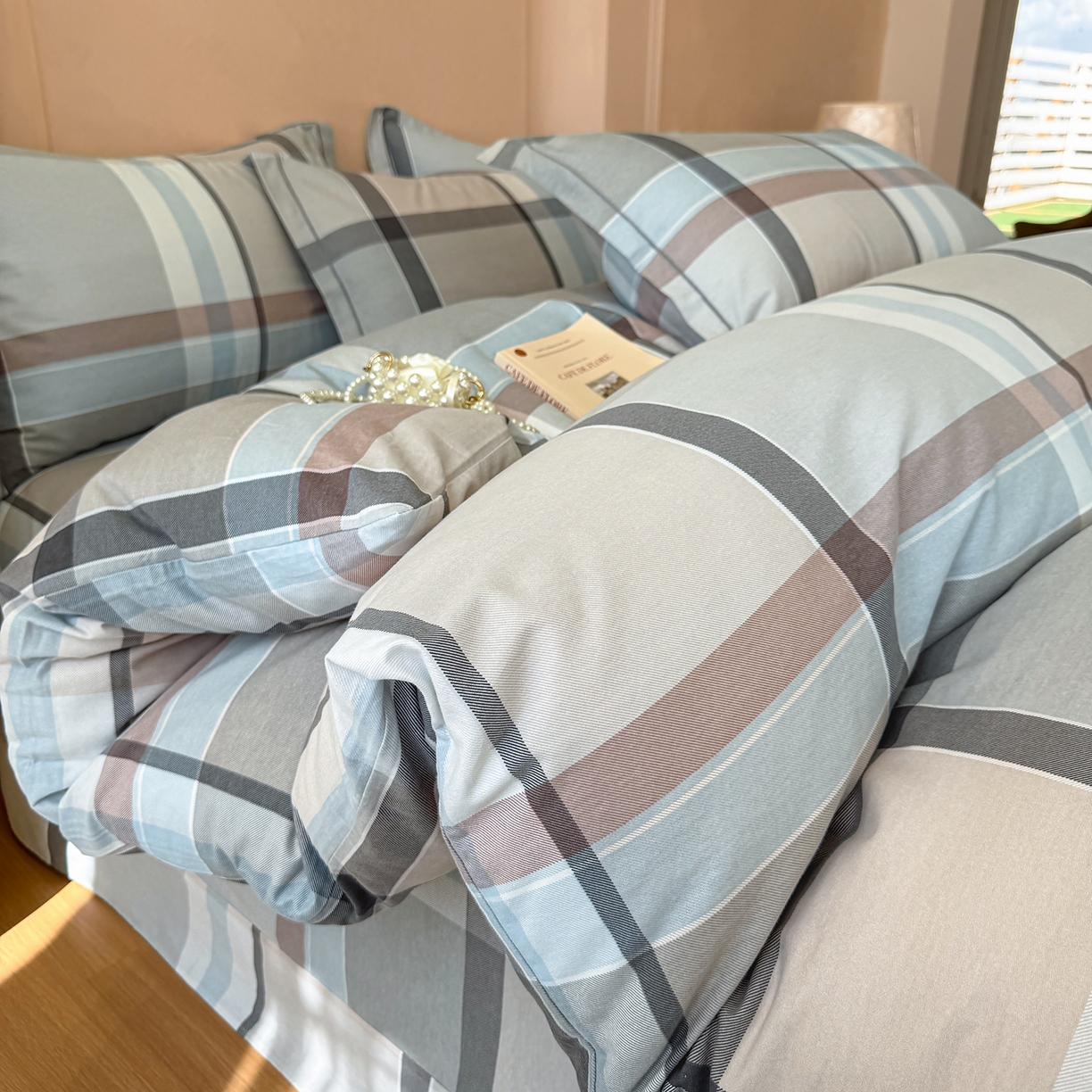 91家纺网 家纺一手货源 找家纺 壹贝家纺 2025新款A类100%全棉加厚磨毛四件套系列 布伦特-咖