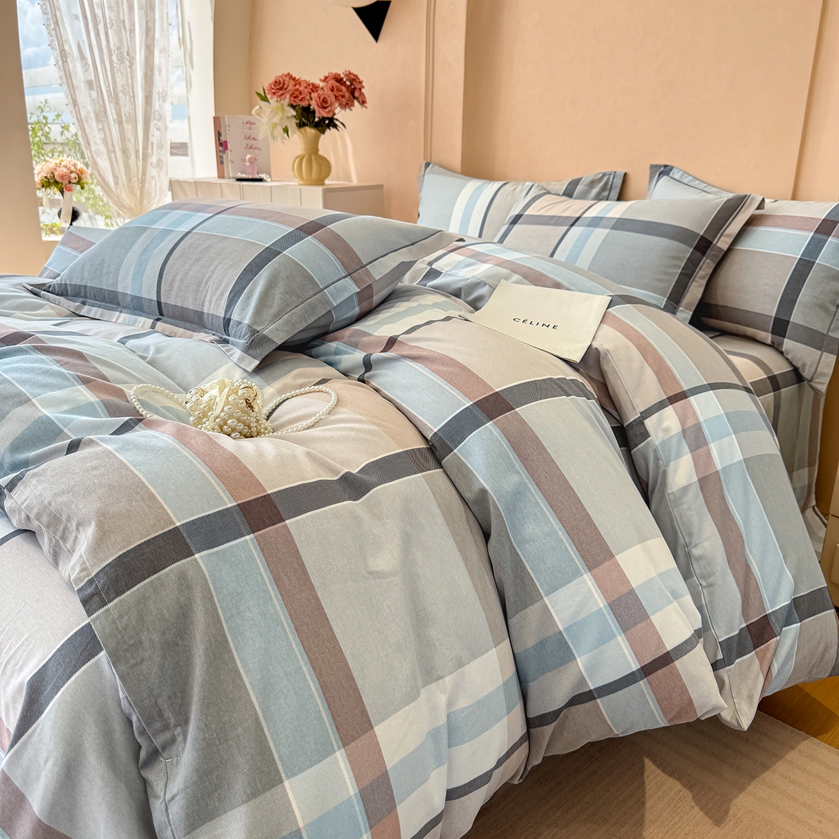 91家纺网 家纺一手货源 找家纺 壹贝家纺 2025新款A类100%全棉加厚磨毛四件套系列 布伦特-咖