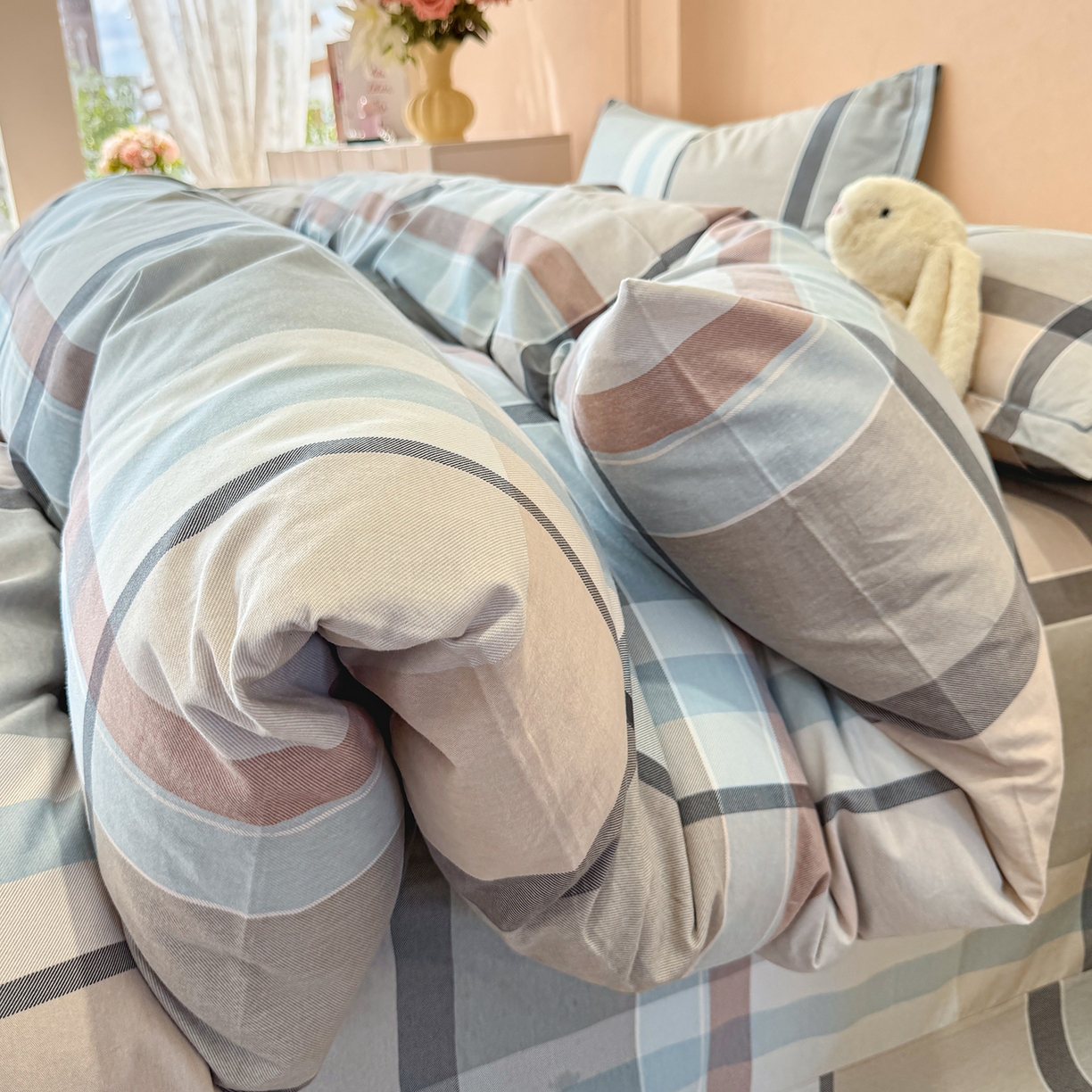 91家纺网 家纺一手货源 找家纺 壹贝家纺 2025新款A类100%全棉加厚磨毛四件套系列 布伦特-咖