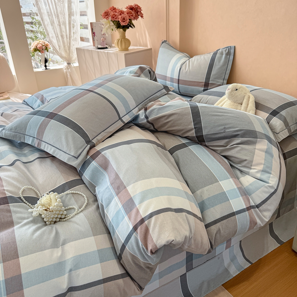 91家纺网 家纺一手货源 找家纺 壹贝家纺 2025新款A类100%全棉加厚磨毛四件套系列 布伦特-咖