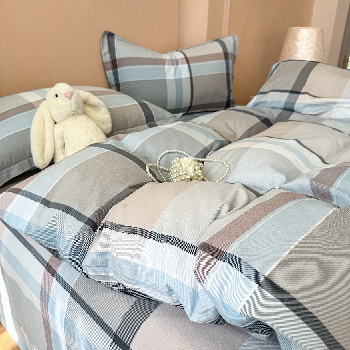 91家纺网 家纺一手货源 找家纺 壹贝家纺 2025新款A类100%全棉加厚磨毛四件套系列 布伦特-咖