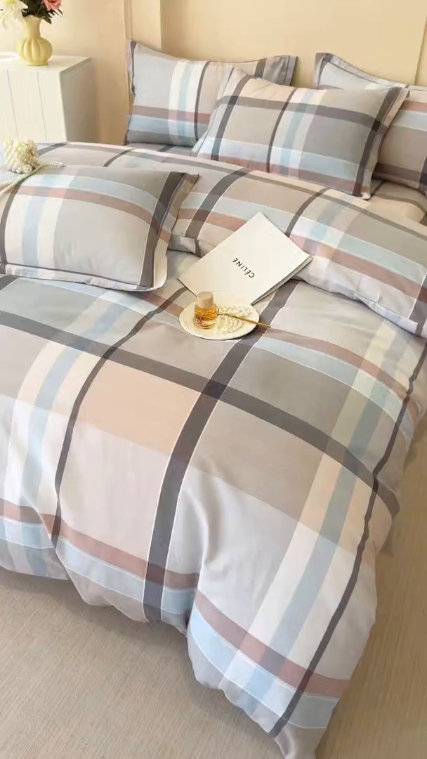 91家纺网 家纺一手货源 找家纺 壹贝家纺 2025新款A类100%全棉加厚磨毛四件套系列 布伦特-咖