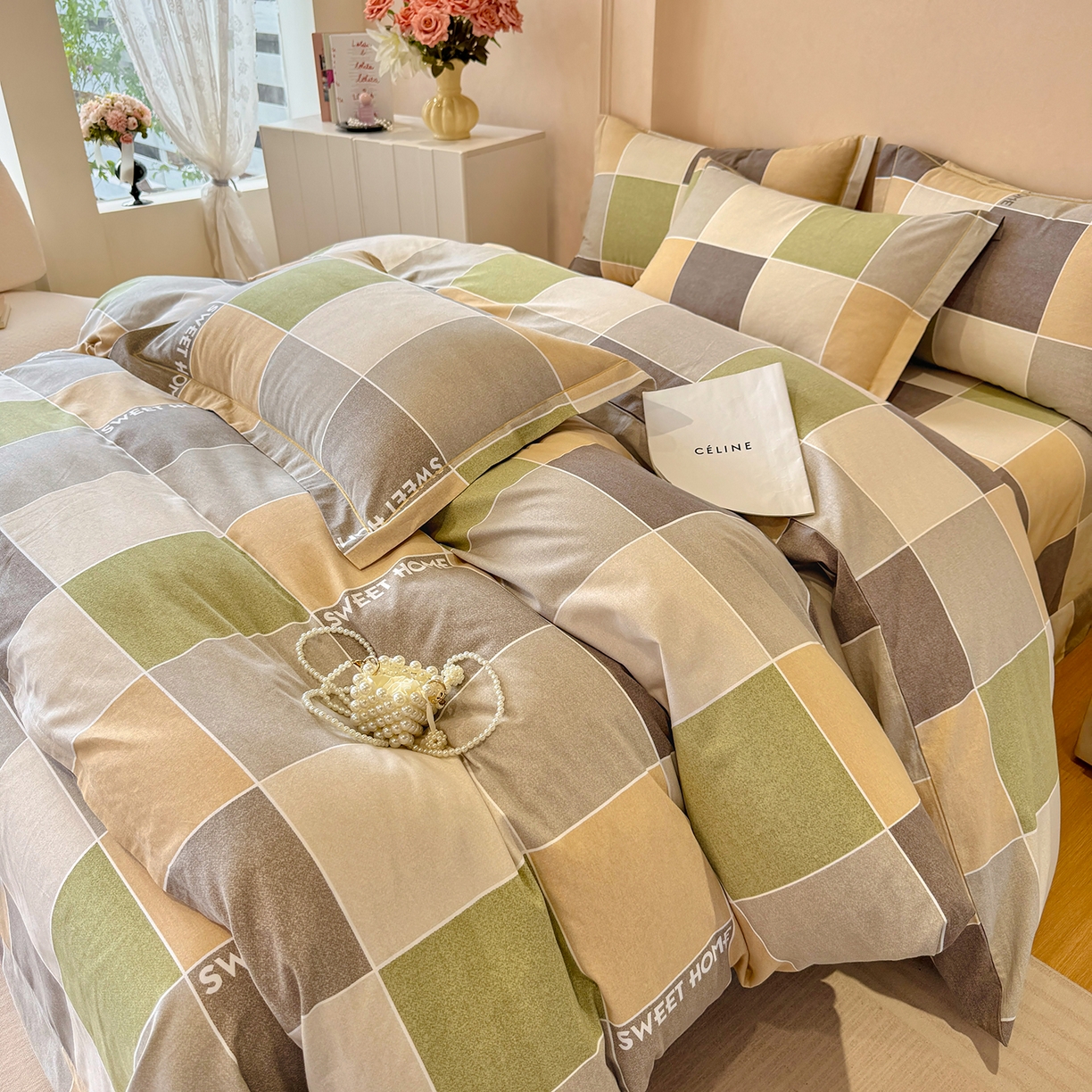 91家纺网 家纺一手货源 找家纺 壹贝家纺 2025新款A类100%全棉加厚磨毛四件套系列 星辰