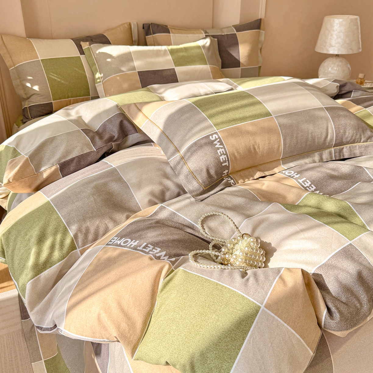 91家纺网 家纺一手货源 找家纺 壹贝家纺 2025新款A类100%全棉加厚磨毛四件套系列 星辰