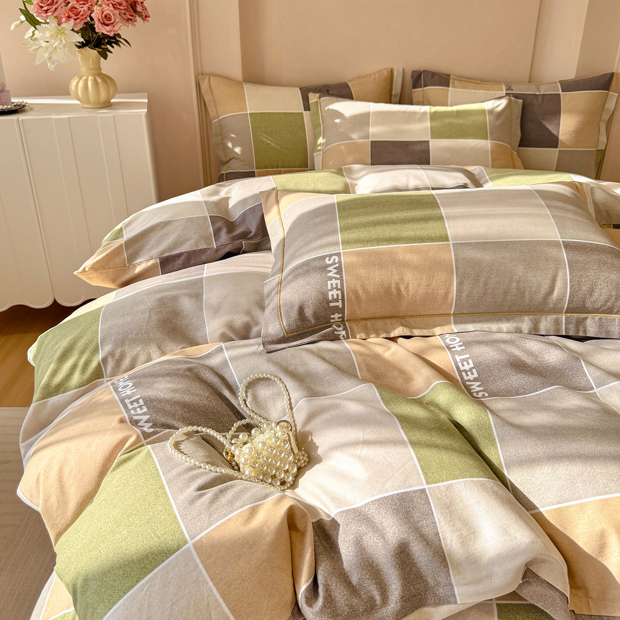 91家纺网 家纺一手货源 找家纺 壹贝家纺 2025新款A类100%全棉加厚磨毛四件套系列 星辰