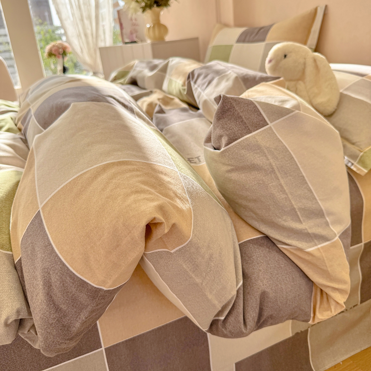 91家纺网 家纺一手货源 找家纺 壹贝家纺 2025新款A类100%全棉加厚磨毛四件套系列 星辰