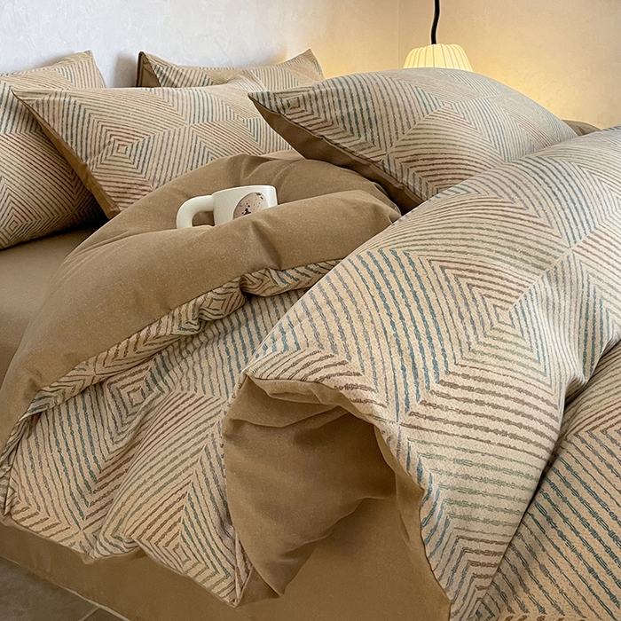 91家纺网 家纺一手货源 找家纺 （总）琪格格纺织 2025新款磨毛印花四件套