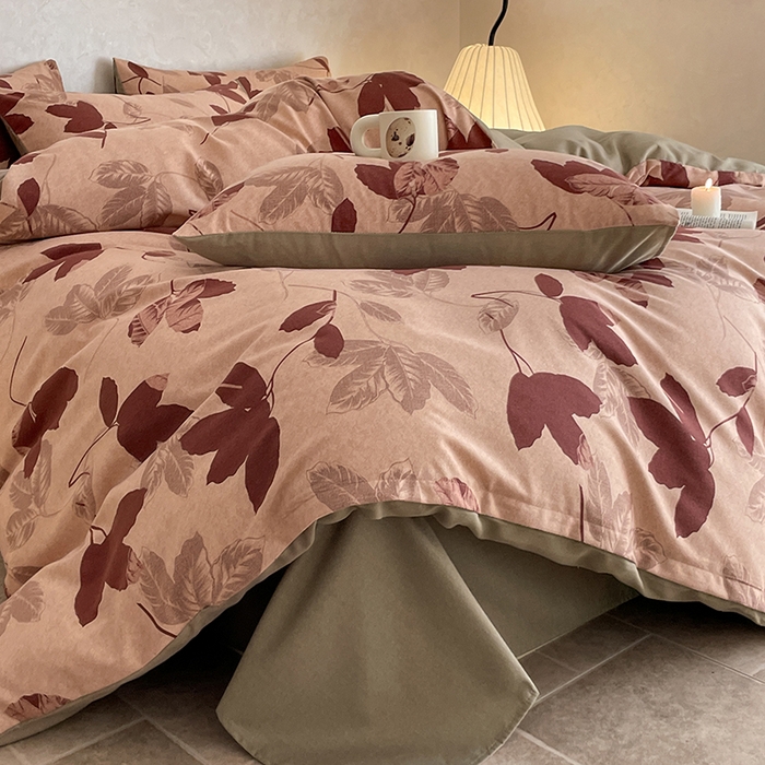 91家纺网 家纺一手货源 找家纺 琪格格纺织 2025新款磨毛印花四件套 爱意浓