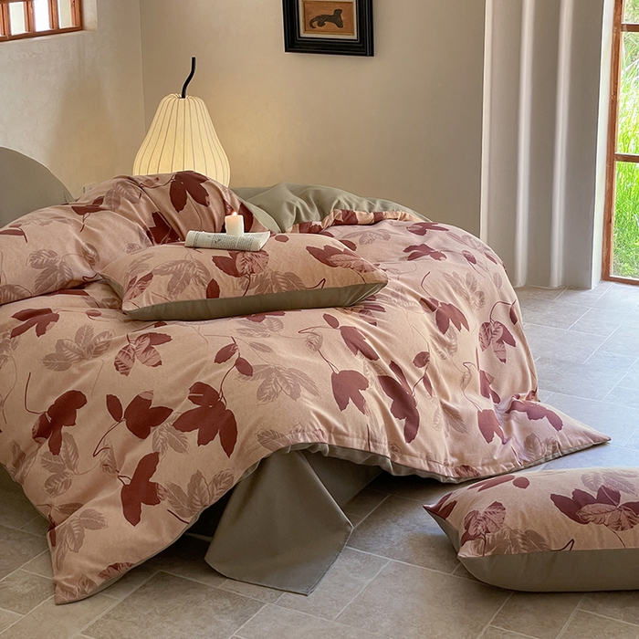 91家纺网 家纺一手货源 找家纺 琪格格纺织 2025新款磨毛印花四件套 爱意浓