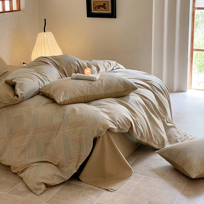 91家纺网 家纺一手货源 找家纺 琪格格纺织 2025新款磨毛印花四件套 梵柔