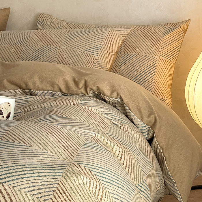 91家纺网 家纺一手货源 找家纺 琪格格纺织 2025新款磨毛印花四件套 梵柔