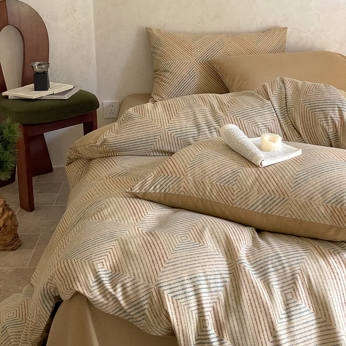 91家纺网 家纺一手货源 找家纺 琪格格纺织 2025新款磨毛印花四件套 梵柔