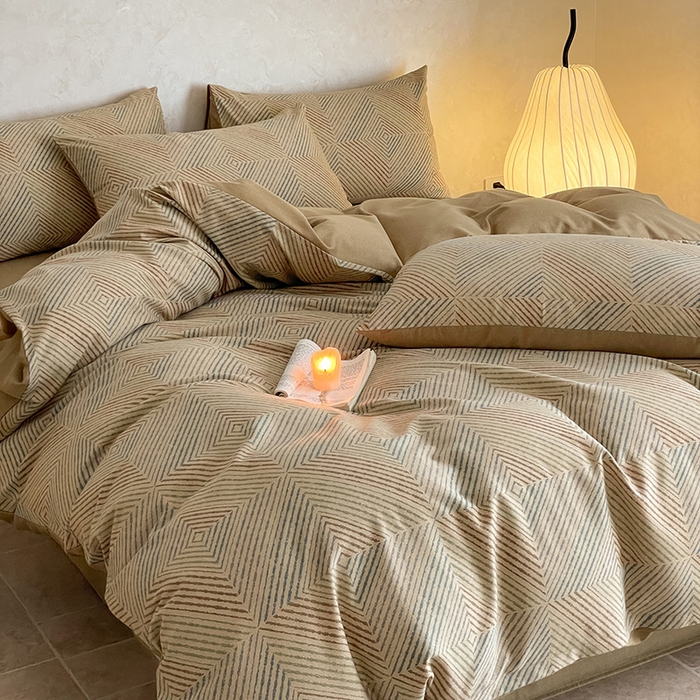 91家纺网 家纺一手货源 找家纺 琪格格纺织 2025新款磨毛印花四件套 梵柔