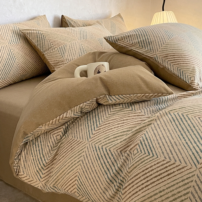 91家纺网 家纺一手货源 找家纺 琪格格纺织 2025新款磨毛印花四件套 梵柔