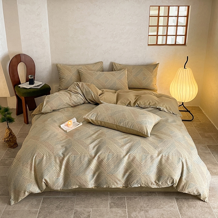 91家纺网 家纺一手货源 找家纺 琪格格纺织 2025新款磨毛印花四件套 梵柔