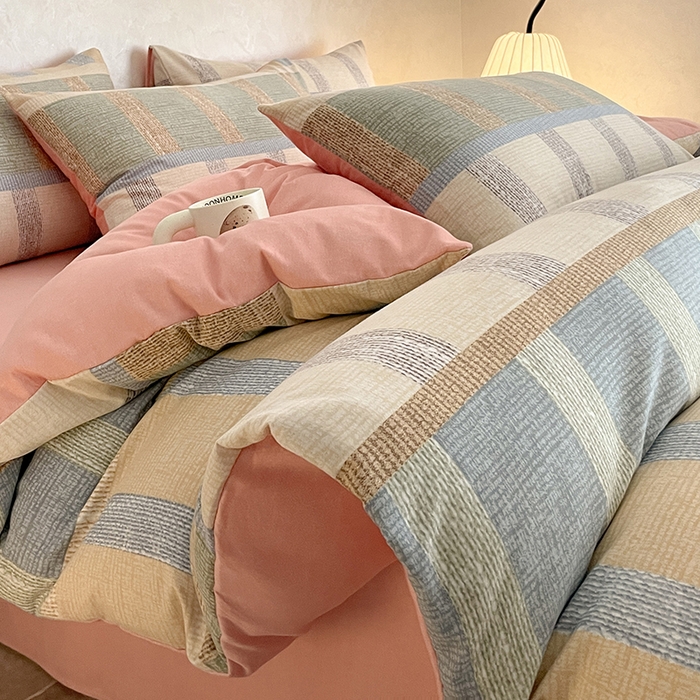 琪格格纺织 2025新款磨毛印花四件套 华夫生活