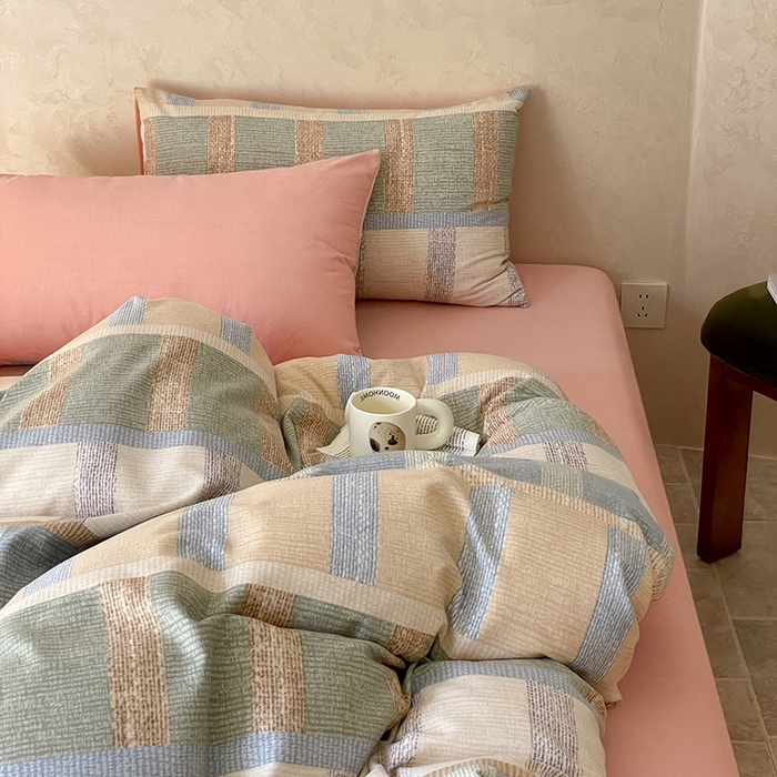 91家纺网 家纺一手货源 找家纺 琪格格纺织 2025新款磨毛印花四件套 华夫生活