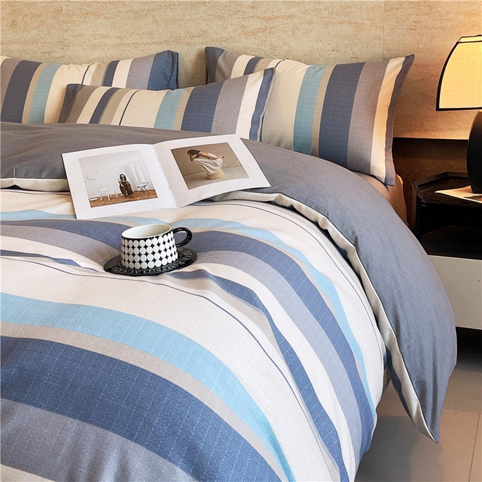 91家纺网 家纺一手货源 找家纺 琪格格纺织 2025新款磨毛印花四件套 简森-灰蓝