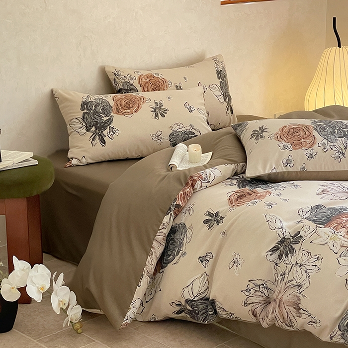 91家纺网 家纺一手货源 找家纺 琪格格纺织 2025新款磨毛印花四件套 卢浮花园