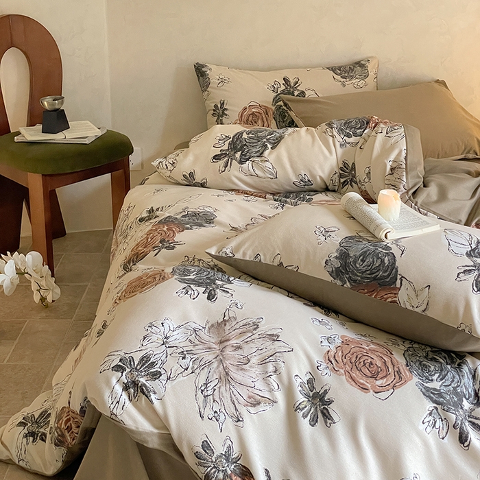 91家纺网 家纺一手货源 找家纺 琪格格纺织 2025新款磨毛印花四件套 卢浮花园