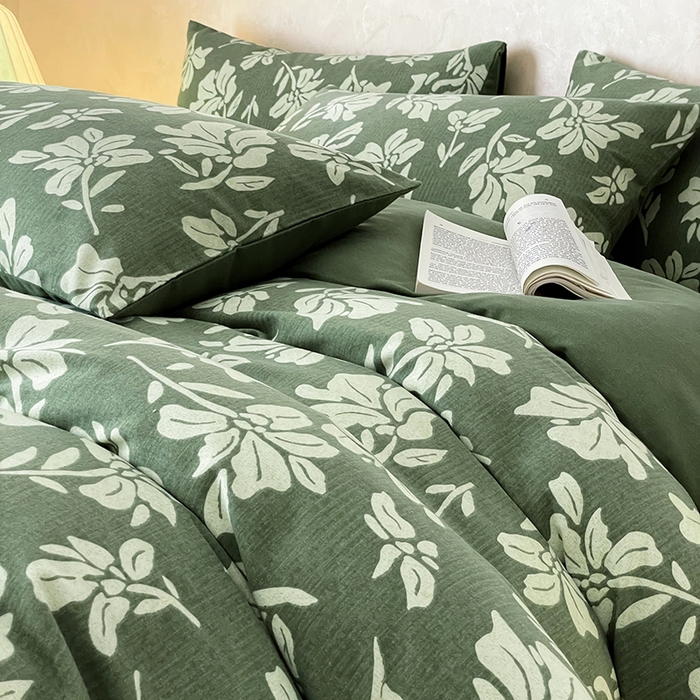 91家纺网 家纺一手货源 找家纺 琪格格纺织 2025新款磨毛印花四件套 慕叶